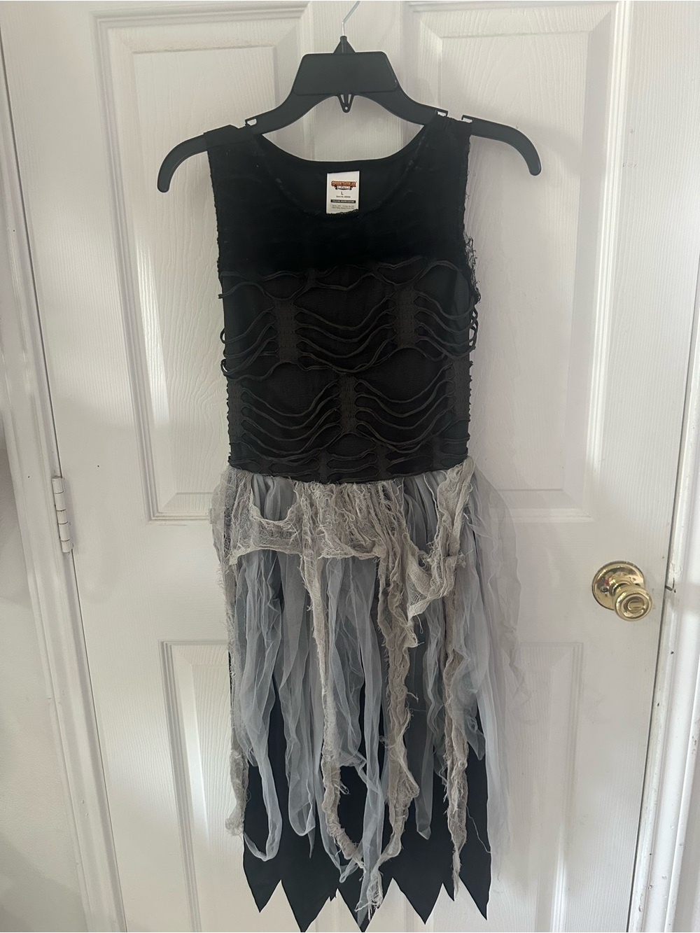 Black and Gray Girls' Halloween Costume Dress